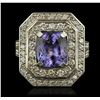 Image 1 : 14KT White Gold 3.23ct Tanzanite and Diamond Ring