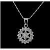 Image 1 : 14KT White Gold 0.71ctw Diamond Pendant With Chain