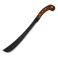 *NEW* Golok Machete, Walnut Handle, Black Blade 7417000535068