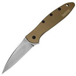 _NEW!_ Leek Assisted, Brown Handle, Blackwash Elmax Blade 087171040585