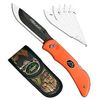 Image 1 : !NEW! Outdoor Edge RB20C Razor-Lite Knife 3.5" 420J Steel w/Sheath Rubberized Orange # 7434042013