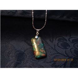 SEA SEDIMENT JASPER PENDANT ON CHAIN (L134-19)