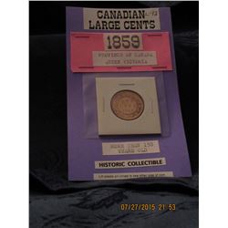 1859 PROVINCE OF CANADA LARGE CENT (L127-12)