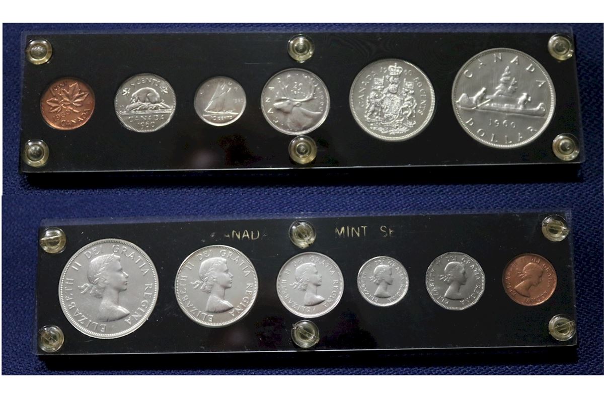 1960 Canada silver 6coin Year Set in Hard Plastic Holder