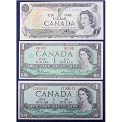 Three $1.00 notes in UNC Condition; one from each of the last three series issued. You will receive 