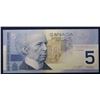Image 1 : 2002 $5.00 note from the Bank of Canada; cat code BC-62a, Knight-Dodge signatures, Prefix AOF in Cho