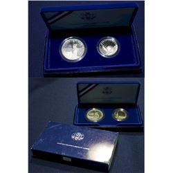 1986 USA Liberty half dollar & $1 commemorative proof coin set in all original packaging.