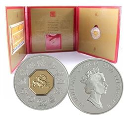 2000 $15 Year of the Dragon Sterling Silver Coin and Stamp Set issued by Canada Post/Mint