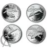 Image 1 : 1998 Canada Whales (Ocean Giants)  Sterling Silve Proof 4-coin 50-cent in original packaging however
