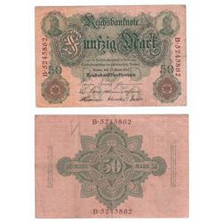 1910 50 Mark banknote from Germany