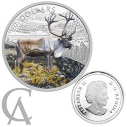 2014 $20 Fine Silver Colourized Coin The Caribou issued by the Mint (TAX Exempt)- missng outer sleev