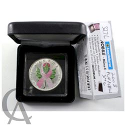 2008 Breast Cancer Ribbon $5 Silver Maple Leaf. Comes in a black protective case. Very Unique Piece 