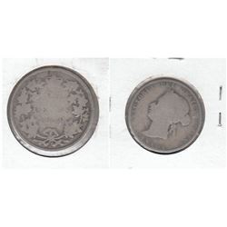 ROTATED DIE ERROR 1874H Canada 25-cent with Rotated Die of about 30%.