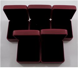 Group Lot of 5x Empty RCM Maroon Clamshell Coin Cases Which Hold 38mm Capsules.