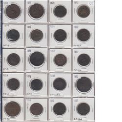Estate Lot of 20x Mixed Canada Copper Bank Tokens From the Years 1812 to 1857.