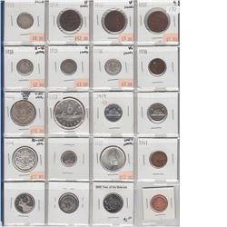 Group Lot of 20 x Various Canadian Coinage, oldest date is 1900