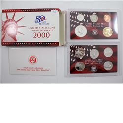 2000 United States Mint Silver Proof Set.