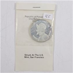 1973 Panama One Balboa Silver Proof Coin.