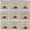 Image 1 : Group Lot of 9x Canada 1-cent ICCS Certified PL-66, PL-65 and PL-64.