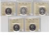Image 1 : Group Lot of 5x Canada 50-cent ICCS Certified PL-66, PL-65 and PL-64.
