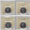 Image 1 : Group Lot of 4x Canada 50-cent ICCS Certified PL-65 and PL-64 Cameo. Years Included: 1968, 1969, 197