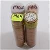Image 1 : Estate Lot of 4x Canada 1-cent Tube Rolls From the Years 1962 to 1965. Sold as is