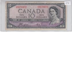 1954 Devil's Face $10 featuring a protrait of young queen Elizabeth