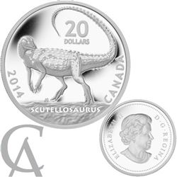 2014 $20 Fine Silver Coin - Dinosaurs of Canada: Scutellosaurus (no tax)