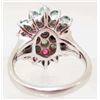 Image 2 : STERLING SILVER EMERALD & RUBY RING - SIZE 6.5