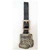 Image 1 : VINTAGE CATERPILLAR TRACTOR WATCH FOB W/ LEATHER STRAP