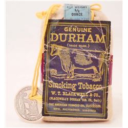 VINTAGE BULL DURHAM SMOKING TOBACCO ADVERTISING POUCH