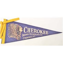 VINTAGE C. 1950-60S CHEROKEE INDIAN RESERVATION PENNANT