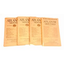 LOT OF 4 1909-1910 "ATLANTIC MONTHLY' MAGAZINE