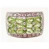Image 1 : STERLING SILVER GREEN PERIDOT RING - SIZE 9
