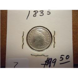 1835 CAPPED BUST DIME WITH GRAFFITI