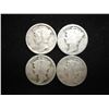 Image 1 : 4 ASSORTED TEEN'S MERCURY DIMES