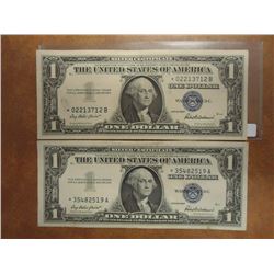 2-1957 $1 SILVER CERTIFICATES STAR NOTES