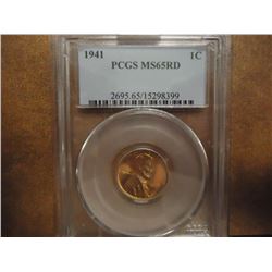 1941 LINCOLN CENT PCGS MS65RD