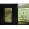 Image 2 : 1 TROY OZ .999 FINE SILVER GOLD PLATED INGOT "UNDER THE OLD OAK TREE", HAMILTON MINT, IN CASE