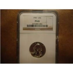 1957 WASHINGTON SILVER QUARTER NGC PF65