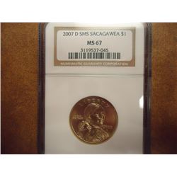 2007-D SMS SACAGAWEA DOLLAR NGC MS67