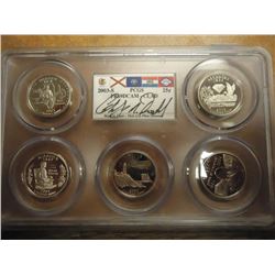 2003-S 50 STATE QUARTERS PROOF SET PCGS PR69 DCAM MULTI COIN HOLDER, SIGNED BY PHILIP N. DIEHL