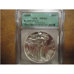 1989 AMERICAN SILVER EAGLE ICG MS69