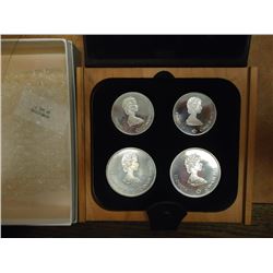 1975 CANADA 4 COIN PROOF OLYMPIC SET CONTAINS: 2-$5 AND 2-$10 COINS, ORIGINAL ROYAL CANADIAN MINT PA