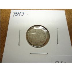 1843 SEATED LIBERTY HALF DIME