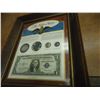 Image 2 : THE SILVER STORY FRAMED SEE DESCRIPTION CONTAINS: MORGAN SILVER DOLLAR, SILVER GRANULES, $1 SILVER C