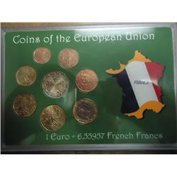 FRANCE EURO SET UNC CONTAINS: 3.88 EUROS