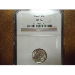 1946-S SILVER ROOSEVELT DIME NGC MS66