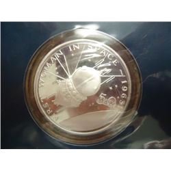 1989 MARSHALL ISLANDS SILVER PROOF $50 "1ST WOMEN IN SPACE 1963"