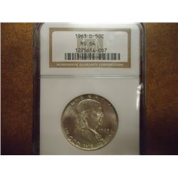 1963-D FRANKLIN HALF DOLLAR NGC MS64